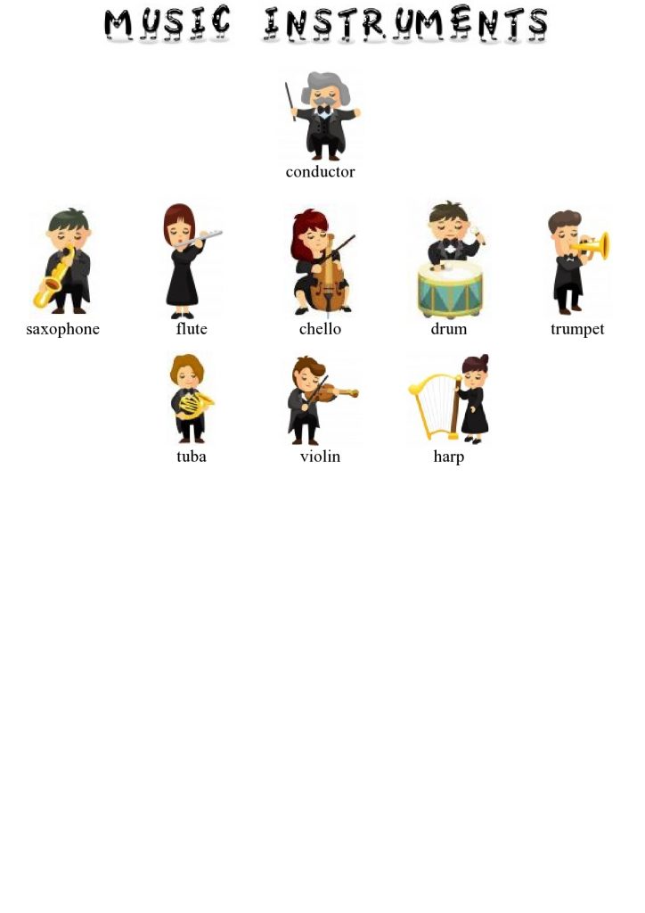 Glasbeni inštrumenti v angleščini