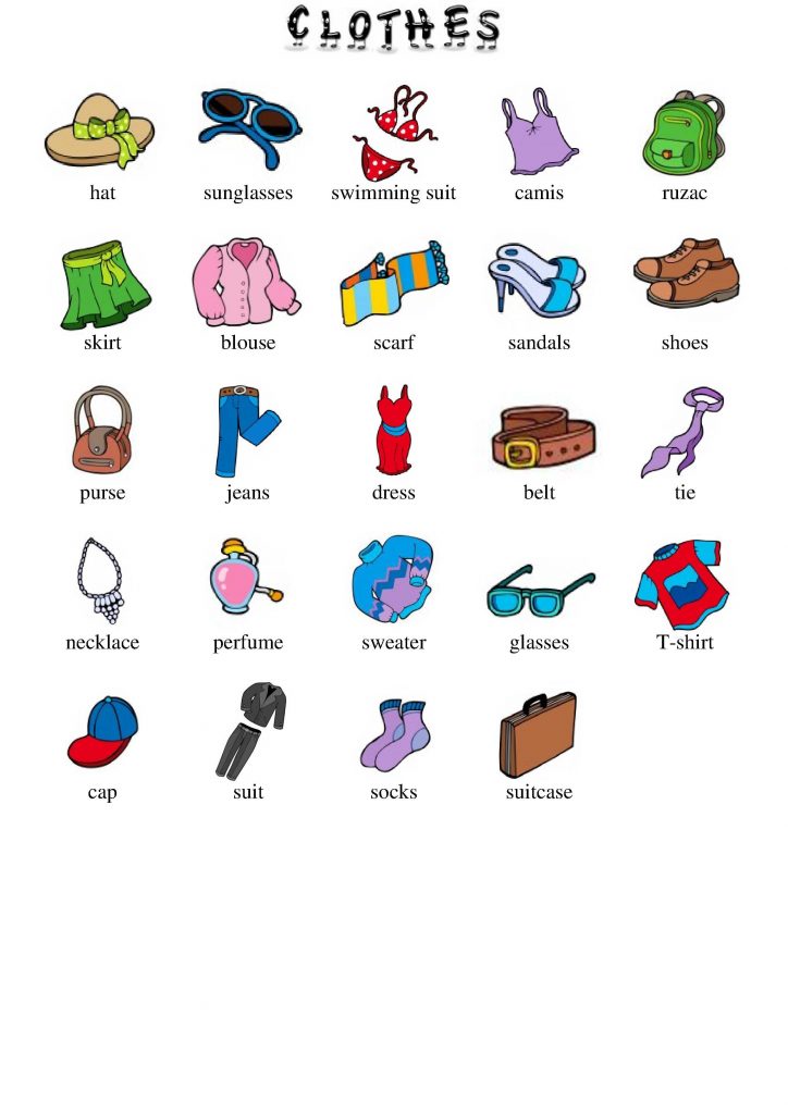 Oblačila v angleščini