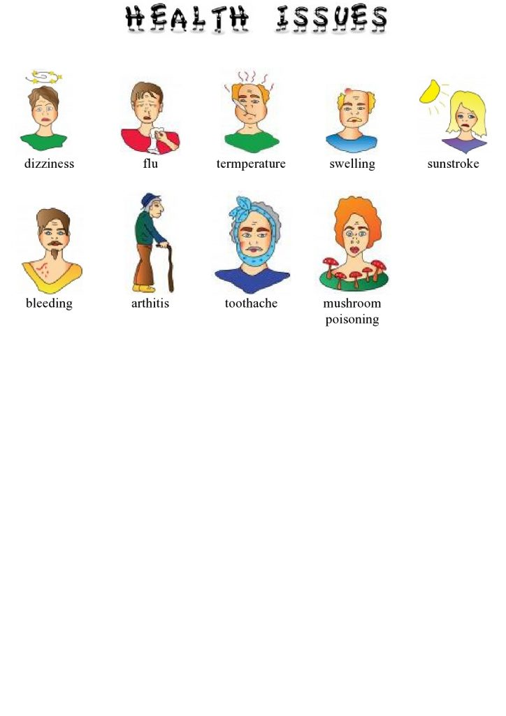 Zdravstveni problemi v angleščini